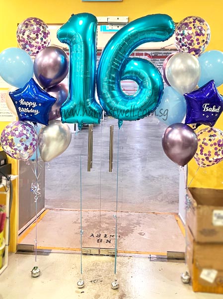 Personalised Purple Kiss Megaloon Balloon Bundle Set